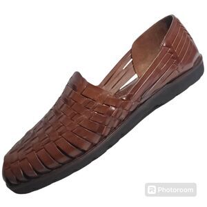 Nordstrom Hand Woven Braided Sandals Brown Leather Men's Shoe Size 12 Excellent